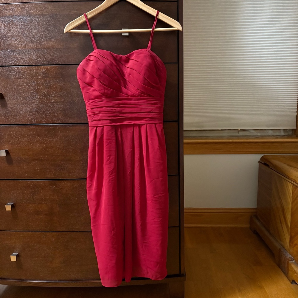 Bill Levkoff Striking Red Midi Dress